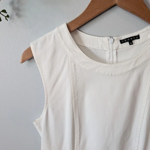 Theory White Sleeveless Sheath Midi Dress - Picture 3 of 10